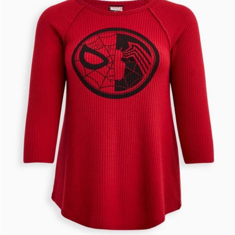 Torrid Raglan Tee - Marvel Spiderman Icon Waffle 1X (14-16)